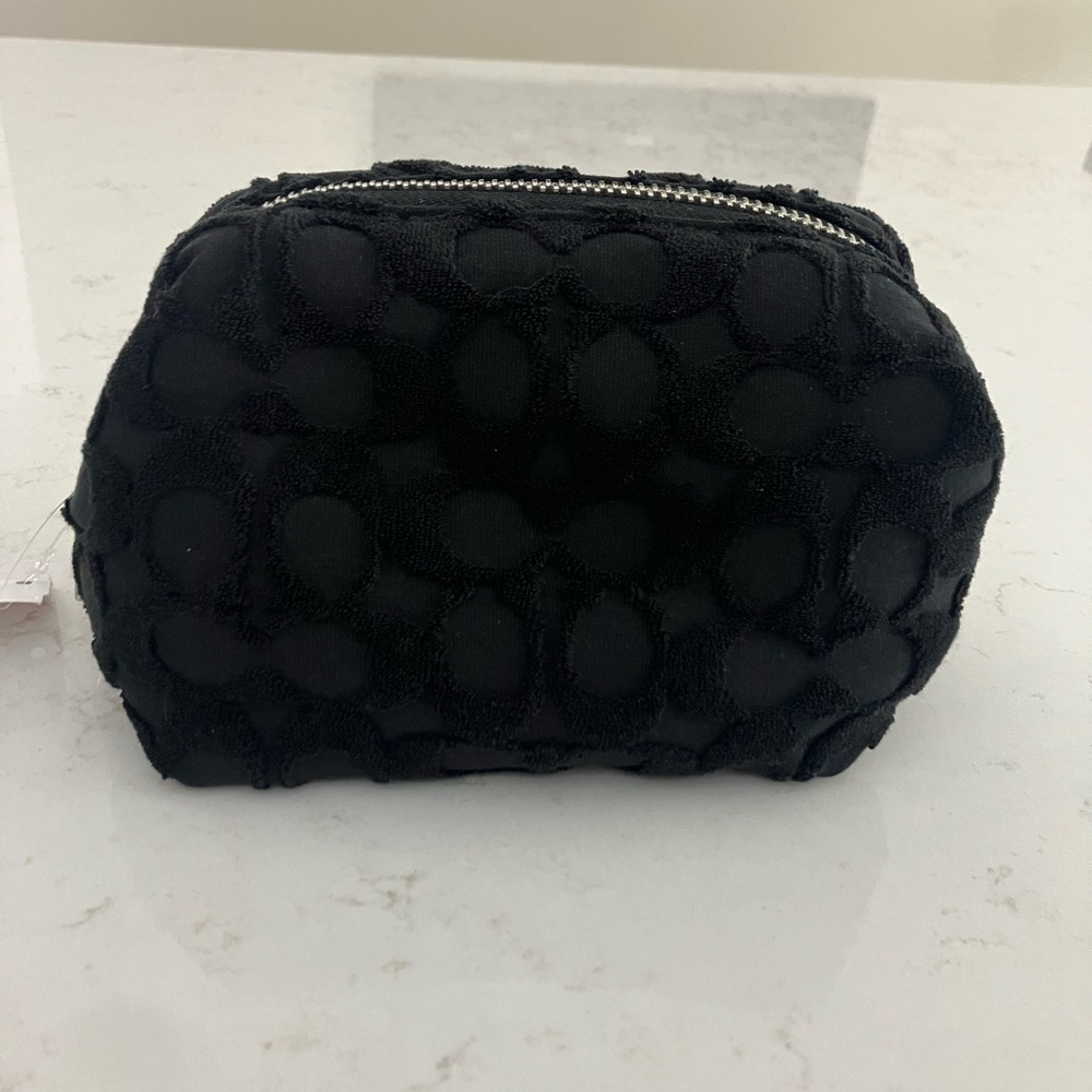 Coach Black Terry Signature Cosmetic Bag